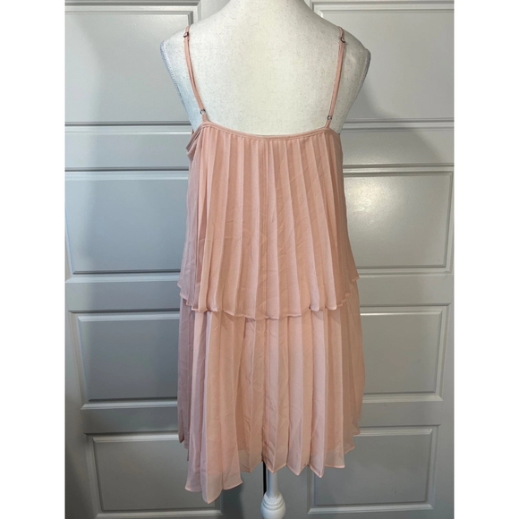 Pleated Blush Pink Spaghetti Strap Dress - Picture 2 of 4